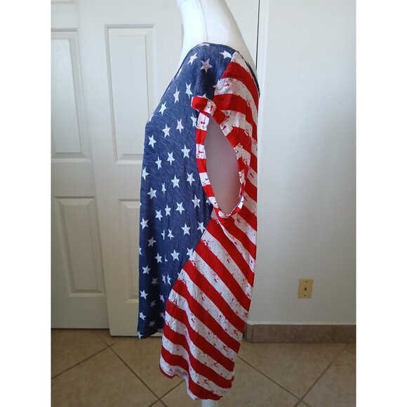 Lane Bryant Wpmens Tank Top Stars & Stripes Red White and Blue Patriotic 22/24 - Picture 4 of 13